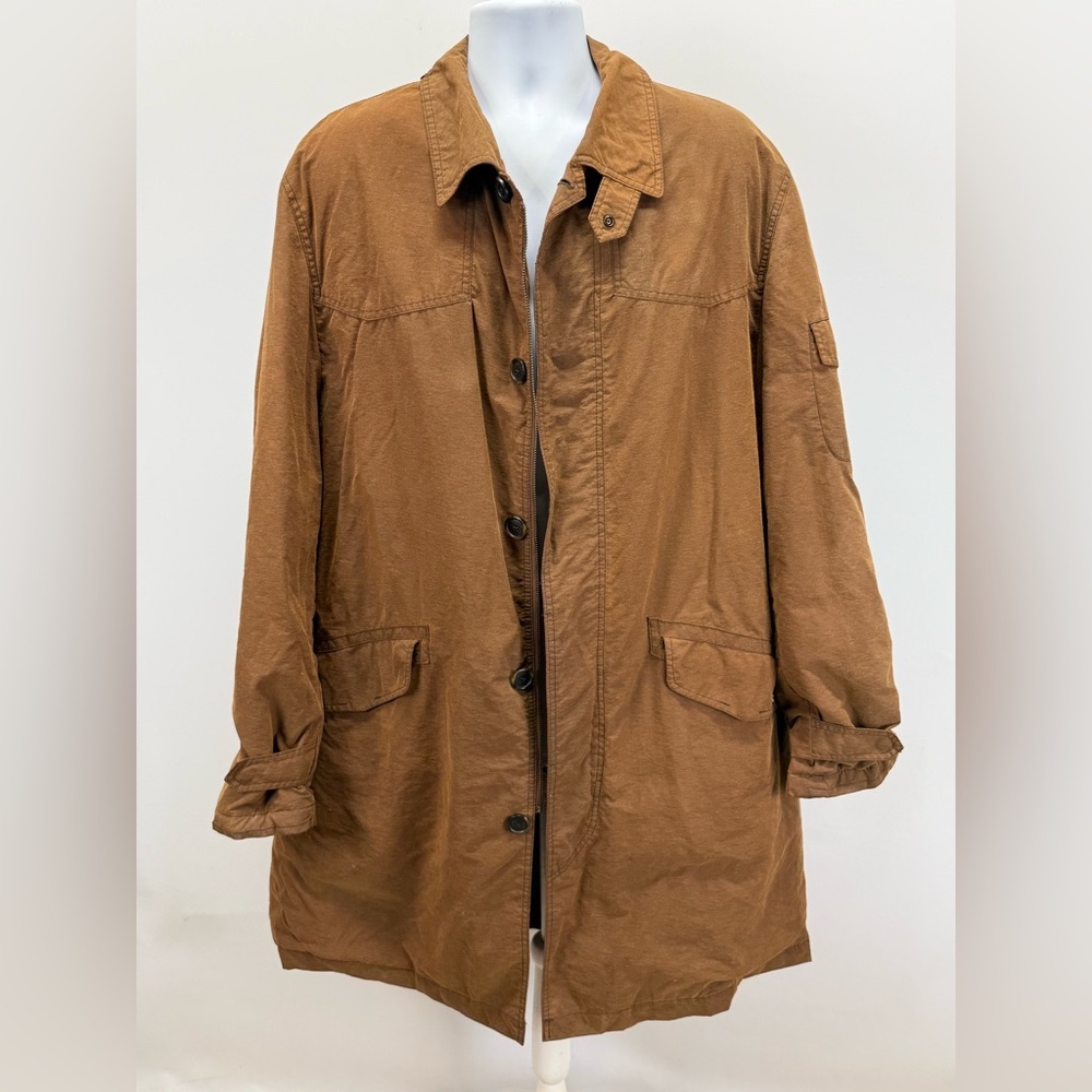 STONES Men's brown quilted lined Military Field Jacket size 3XL